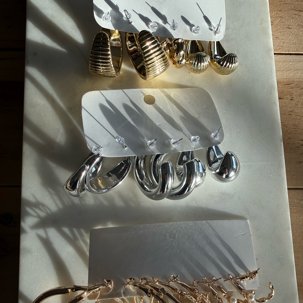 Lot of Silver and Gold Earrings